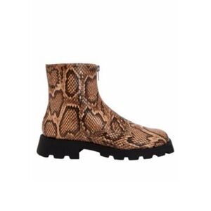 Katy Perry Collections Tan Snake-Print Combat Boots